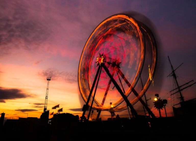 Hamster Wheel - silhouette of ferris wheel during night time