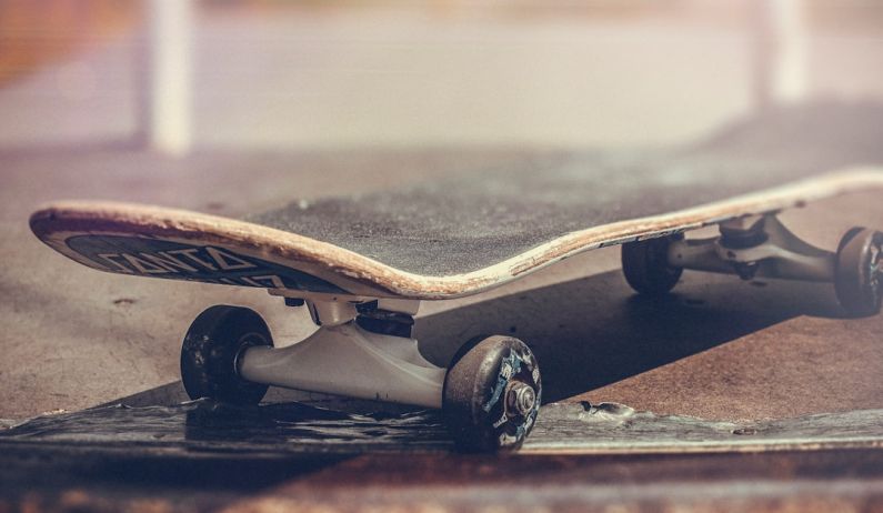 Hamster Wheels - black skateboard on brown soil