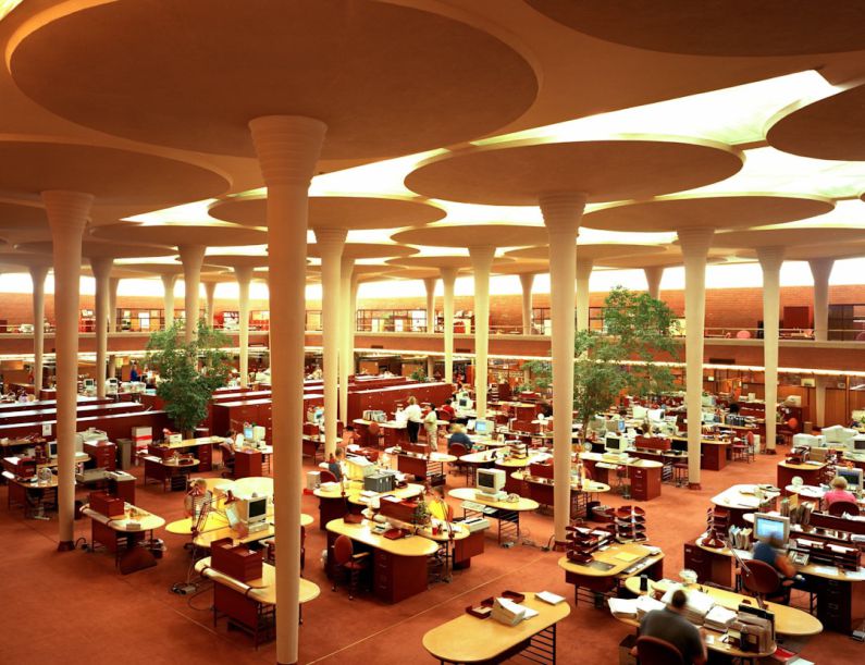 Hamster Area - Work area at the Johnson Wax Building, headquarters of the S.C. Johnson and Son Co